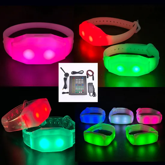 2025 Remote Control Sound Invoice Music Rhythm Melody Activated Logo Silicone Rubber Flashing LED Light Sport Bracelet for Events Rave Party Festival Decoration