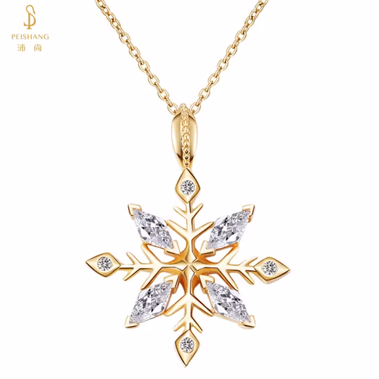 Fine Jewelry 925 Sterling Silver 18K Gold Shaped Necklaces for Women