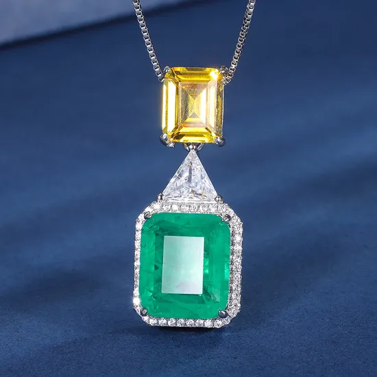 2021 Valentine′ S Day Gift Fashion Women Jewelry Classic Colorful Heart CZ Thin Cuban Link Chain Necklace