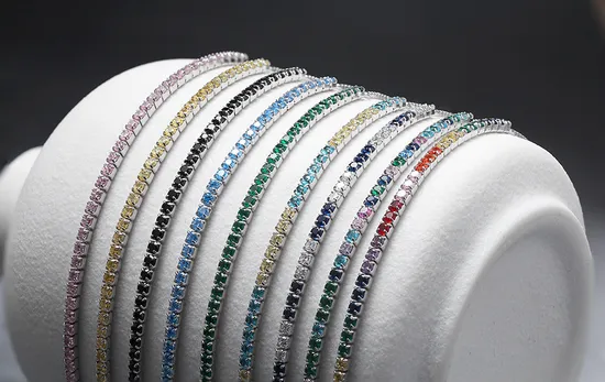 High Quality Jewelry 925 Sterling Silver Tennis Bracelet with Cubic Zirconia for Lady 