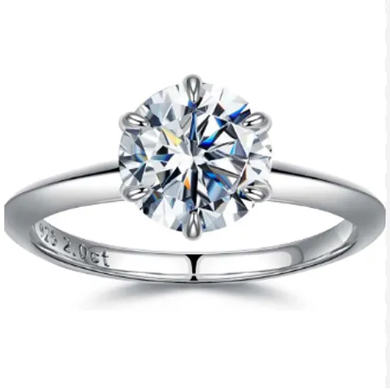 Elegant Custom Fashion Jewelry Women Accessories 925 Silver Jewellery Gemstone Moissanite Diamond Zircon Stone Engagement Wedding Rings Factory Wholesale 