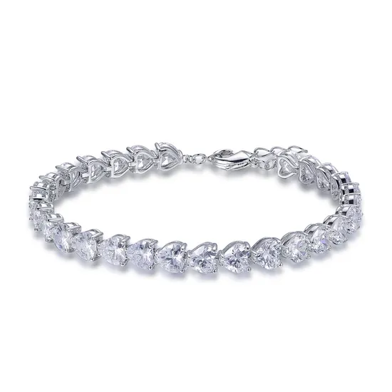 925 Silver Tennis Bracelet Women′s 4mm Cubic Zirconia Round Rainbow 925 Sterling Silver CZ Tennis Bracelet 