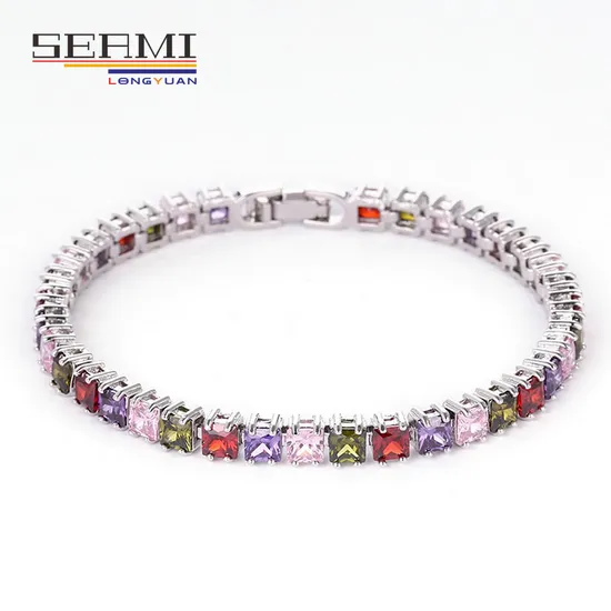 Hip Hop Copper Micro Square Zircon Fashion Men′ S Bracelet 