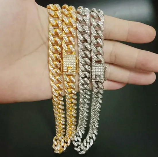 Wholesale Price 14K Gold Hip Hop Jewelry 12.5mm Diamond Cuban Link Chains Mens Gold Chains Necklace 
