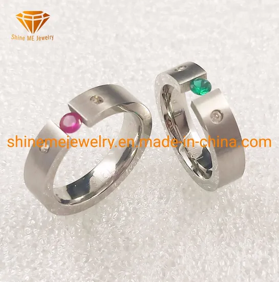 Wholesale Body Jewelry Wire Cutting Gemstone 316L Stainless Steel Ring SSR1908 