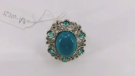 925 Sterling Silver Rose Quartz Gemstone Oval Rope Edge Vintage Band Ring 