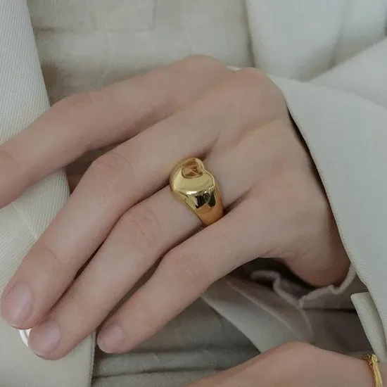 Women Vintage Retro Fine Jewelry Zircon Natural Gemstone Moonstone Ring 