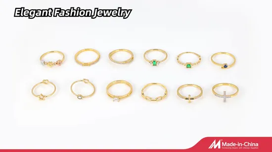 Fashion14K Gold Jewelry Ring with White Moissanite for Women 