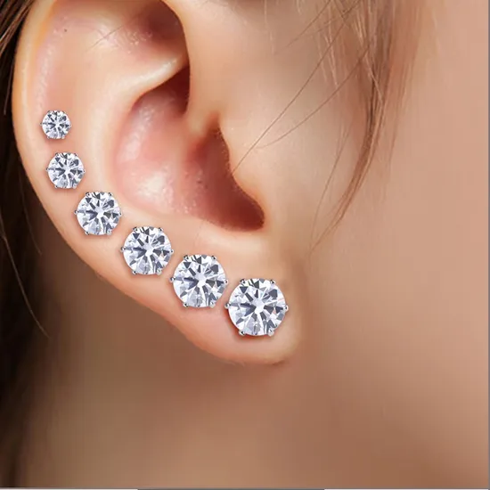 Fashion Synthetic Diamond Jewelry Earrings Silver with Swarovski Elements 