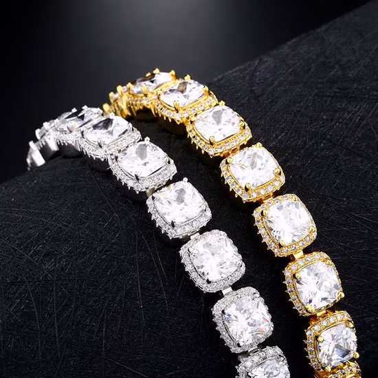 Romantic Ice out Cubic Zirconia Woman Bracelets Popular Design Women Link Chain Wedding Bracelets