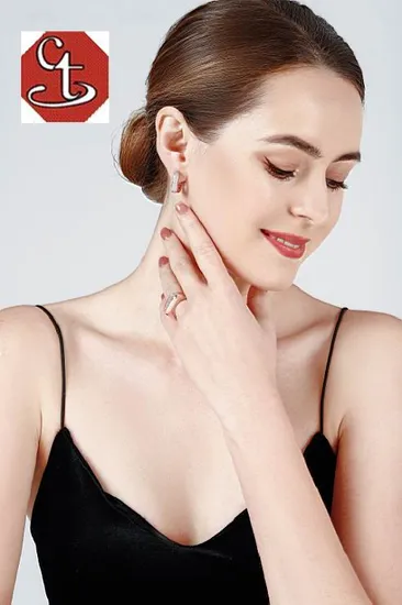 Fashion Female jewelry Drop Earrings with Pearl Shell Cubic Zirconia 