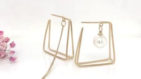 Fashion Jewelry 925 Silver CZ Rose Gold Drop Earring for Gift/Aretes 
