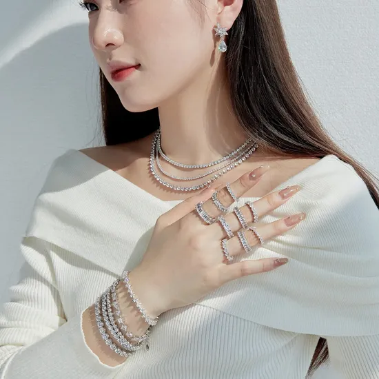 Custom Mujeres Pulseras Diamond Charm Bracelet Bangles Cubic Zirconia Cuban Link Jewelry 925 Silver Tennis Bracelets for Women 