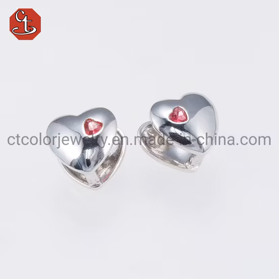 Fashion Rose Gold Plated Silver Hoop Earrings