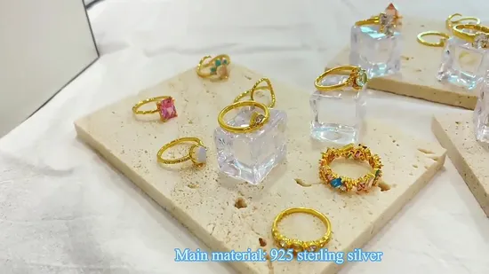 Fine Jewelry Natural Stone Ruby Distributor 925 Sterling Silver Couple Gold Plated Topaz Heart Adjustable Gemstone Butterflys Moonstone Initial Zircon Rings 