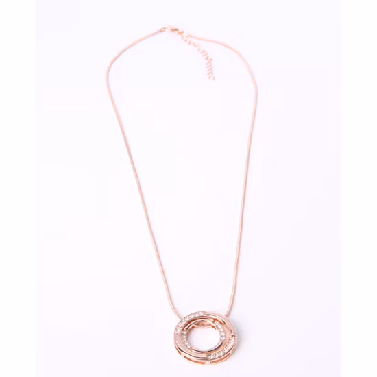 Fashion Jewelry Gold Pendant Necklace with Rhinestone