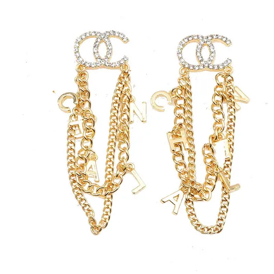 Elegant Non Tarnish Stainless Steel 14K Gold Hook Colored Cubic Zirconia Dangle Drop Titanium Earrings Women 