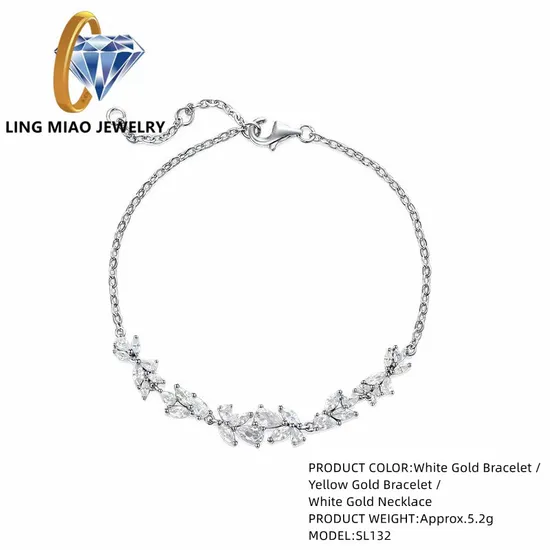 Exquisite 18K Gold Diamond Bracelet Women′s Zirconia Fashion Jewelry 